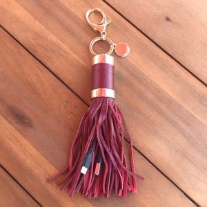 Rebecca Minkoff Power Tassel Keychain - Deep Red